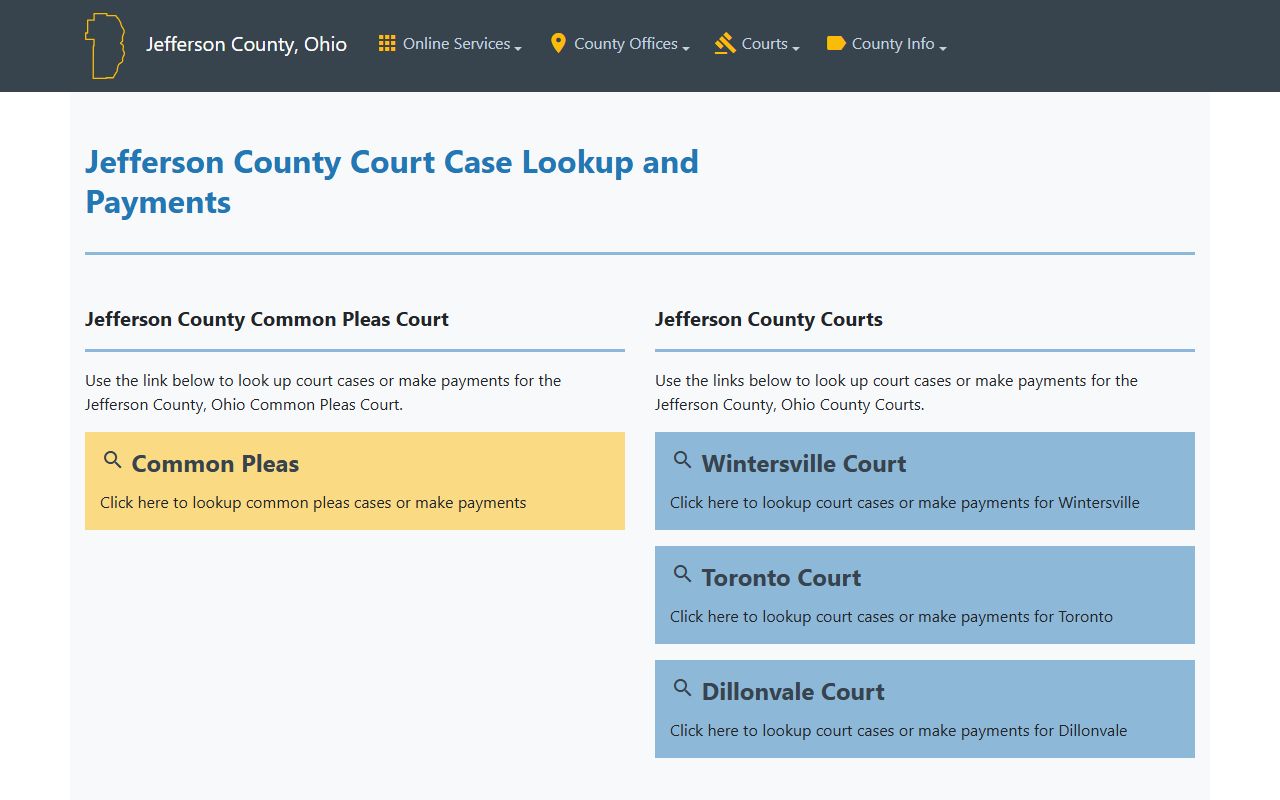 Jefferson County court records after jail arrest case lookup and payments page