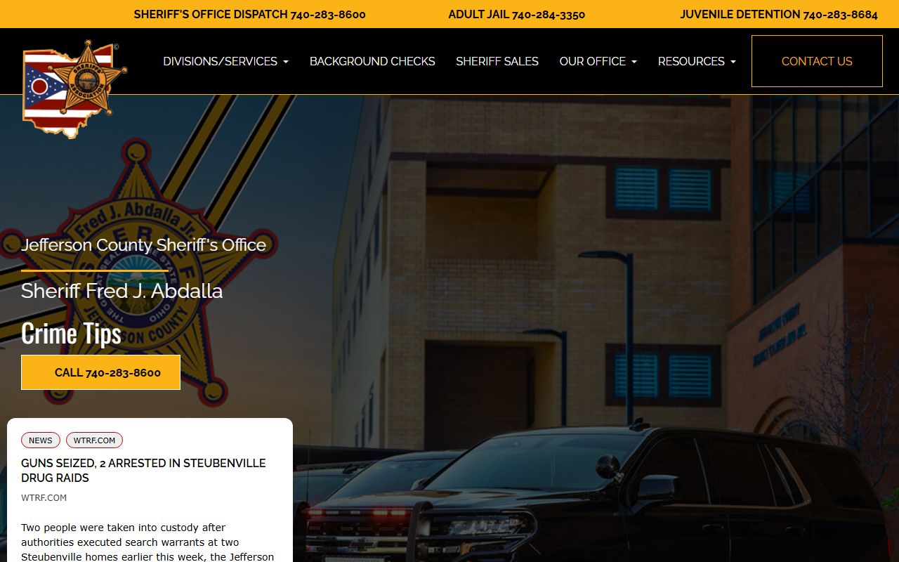 Jefferson County Sheriff's Office inmate population and jail information homepage