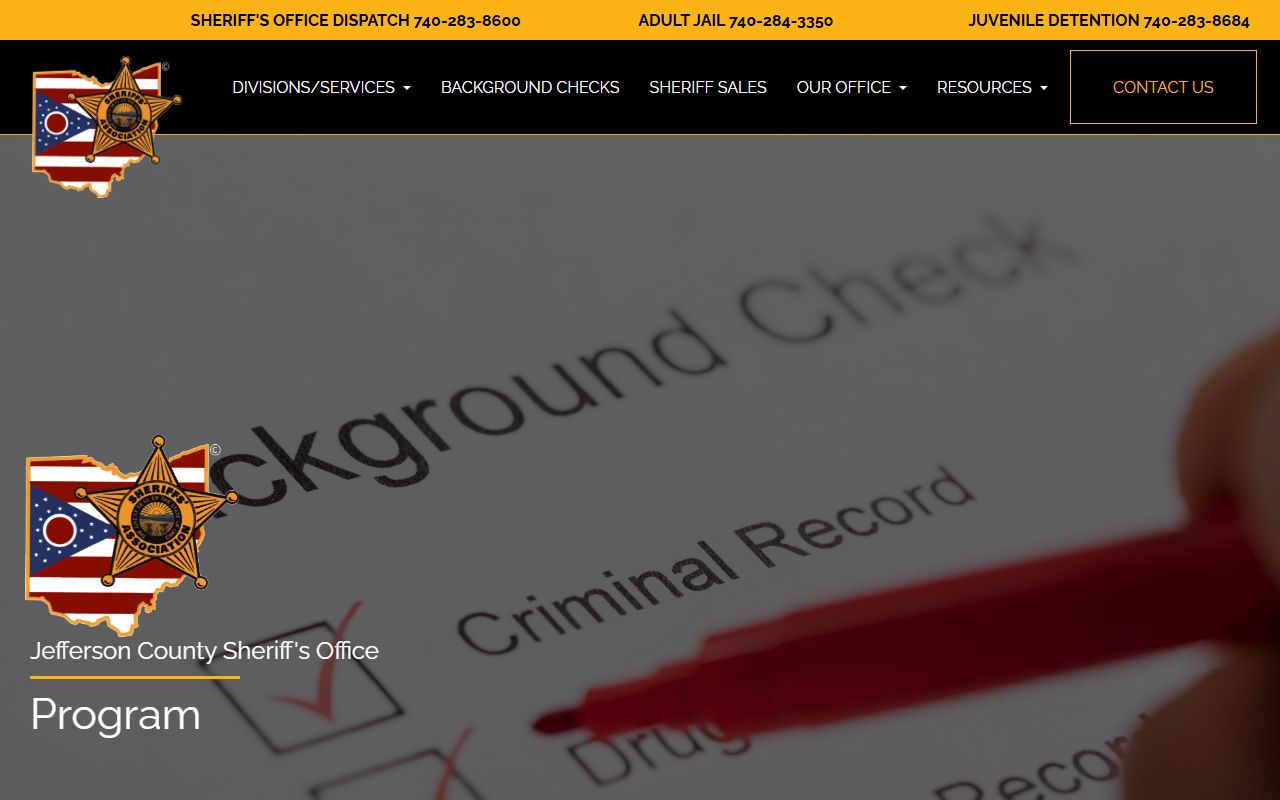 Jefferson County inmate records background check and local jail booking record source